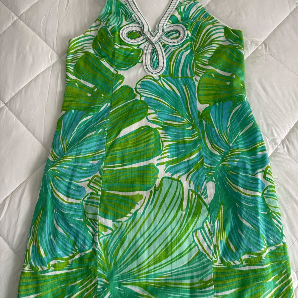 Lily Pulitzer Tropical Green Braided Straps Dress